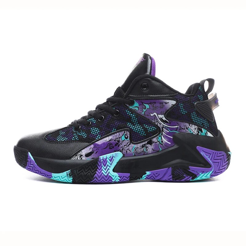 Fletcher | Men's Graphic High-Top Basketball Sneakers – Black