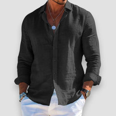 Hudson | Men's Lightweight Linen Shirt – Black