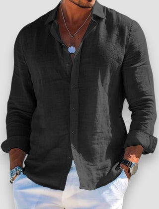 Hudson | Men's Lightweight Linen Shirt – Black