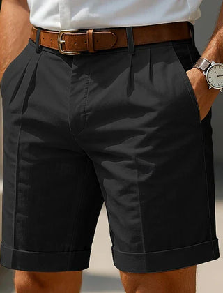 Vaughn | Pleated Front Summer Shorts – Black