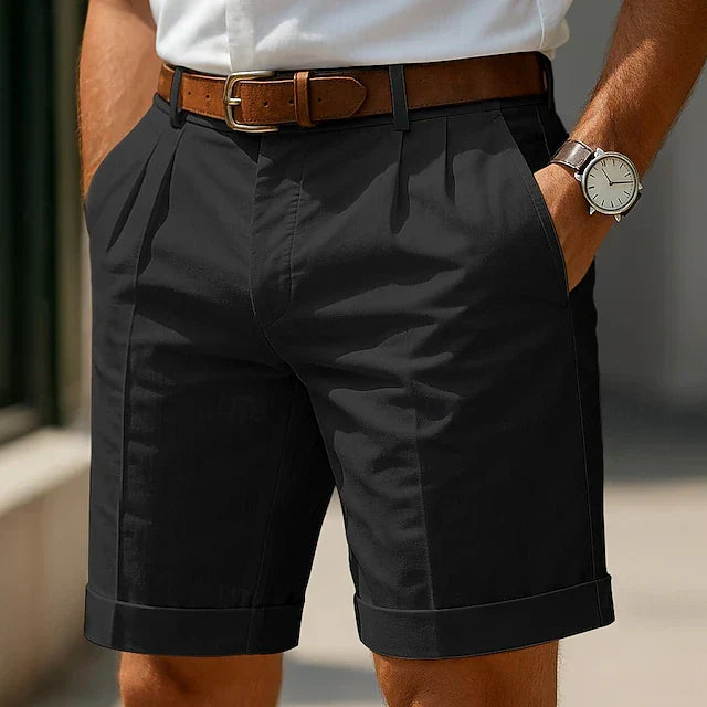 Vaughn | Pleated Front Summer Shorts – Black