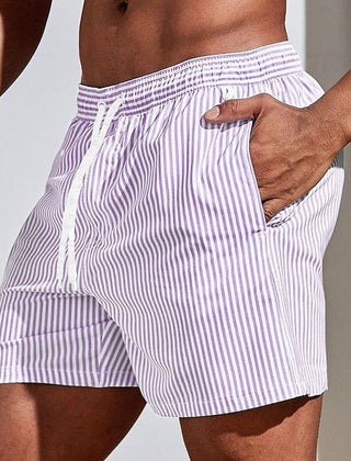 Barnaby | Men's Striped Beach Shorts – Pink