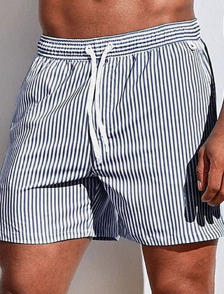 Barnaby | Men's Striped Beach Shorts – Grey