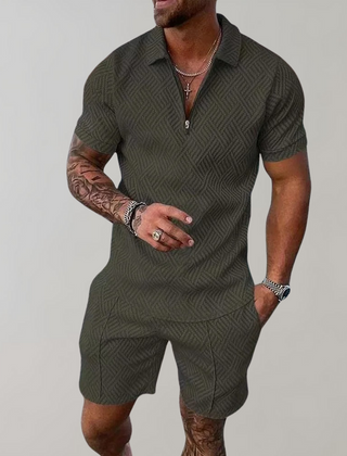 Lowell | Knit Polo and Shorts Set – Green