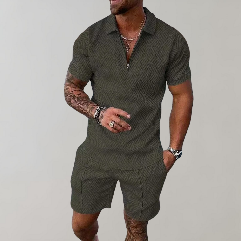 Lowell | Knit Polo and Shorts Set – Green