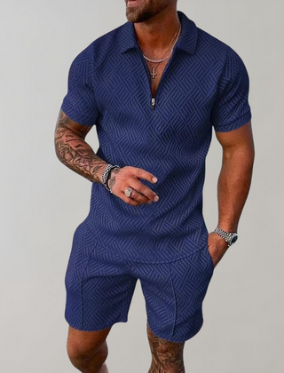 Lowell | Knit Polo and Shorts Set – Navy