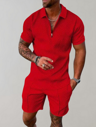 Lowell | Knit Polo and Shorts Set – Red