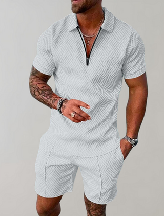 Lowell | Knit Polo and Shorts Set – White
