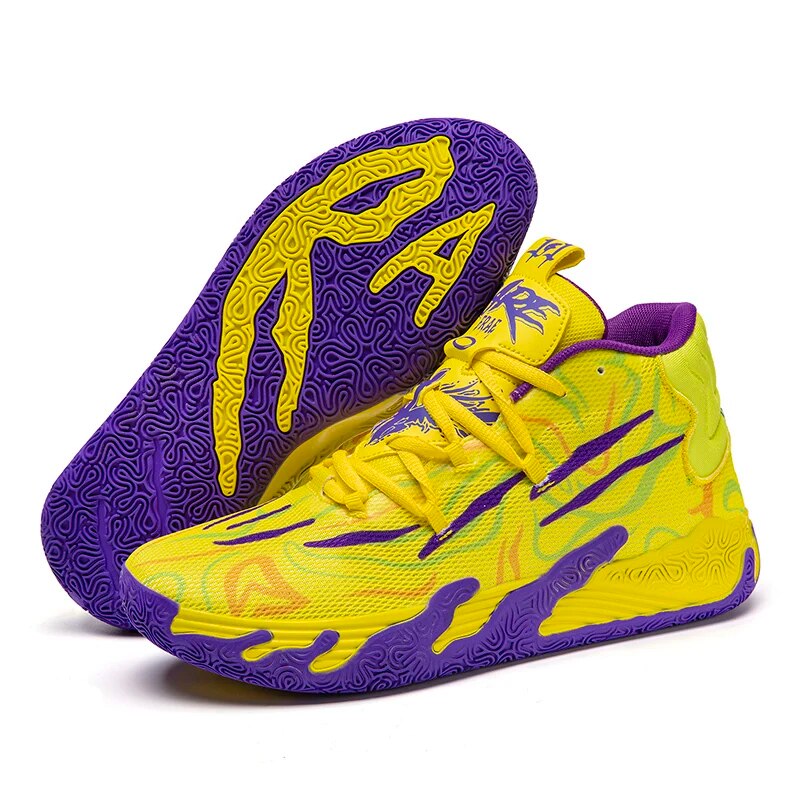Cassius | Men's High-Top Basketball Sneakers – Yellow