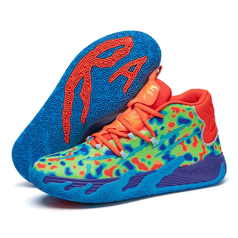 Cassius | Men's High-Top Basketball Sneakers – Orange