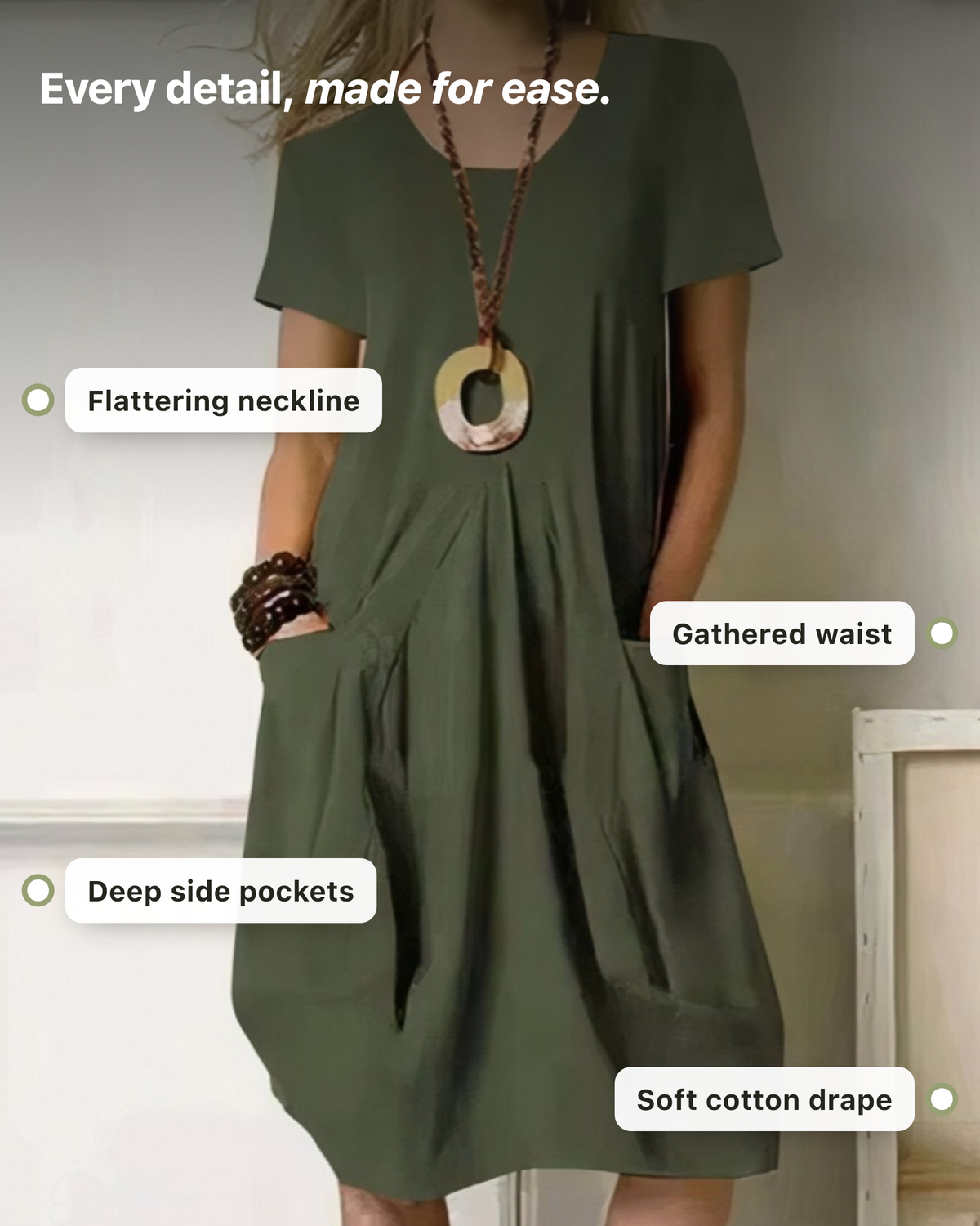 Junia | Casual Flow Dress with Pockets