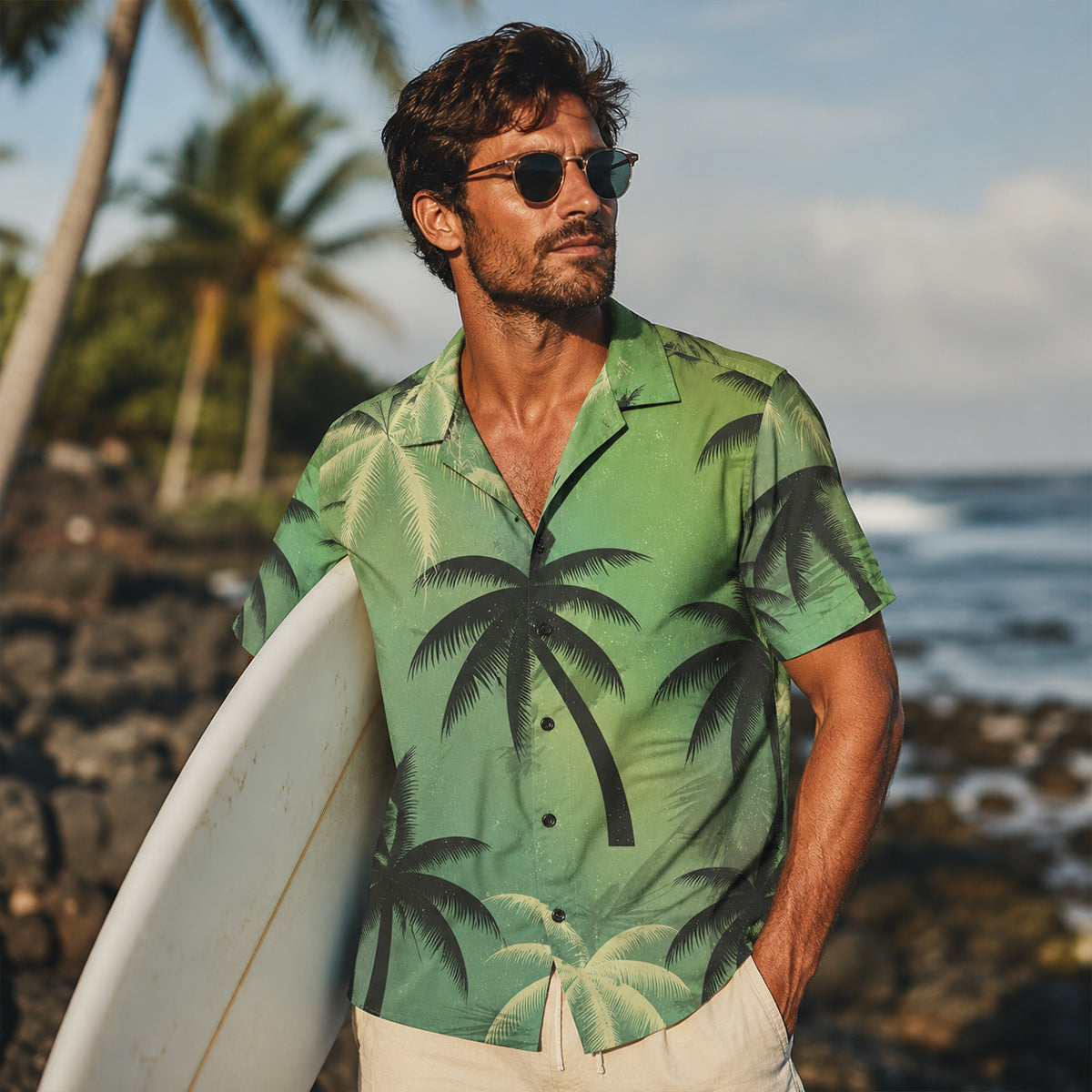 Elio | Tropical Hawaiian Shirt with Coconut Print