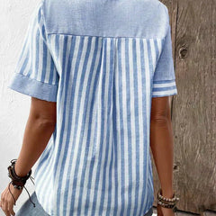Liesl | Soft Striped Summer Blouse