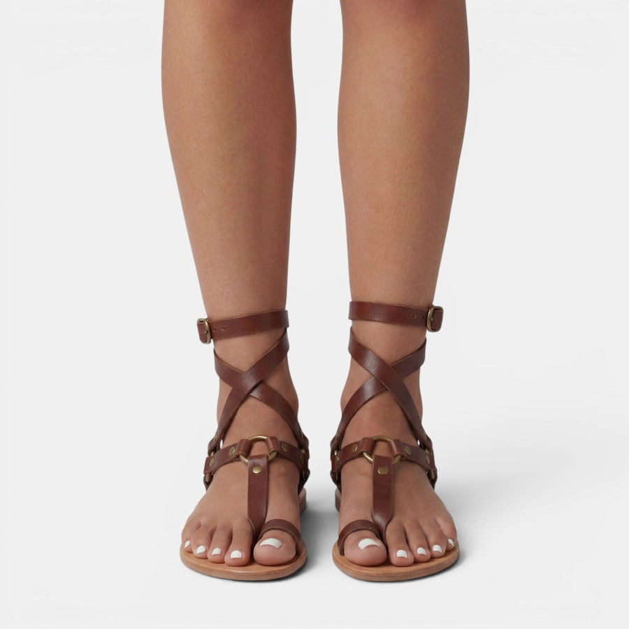 Noor | Flat Snake Print Sandals