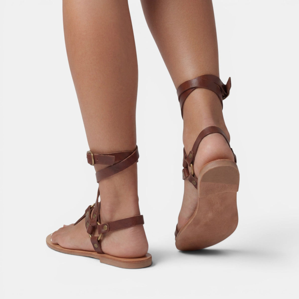 Noor | Flat Snake Print Sandals