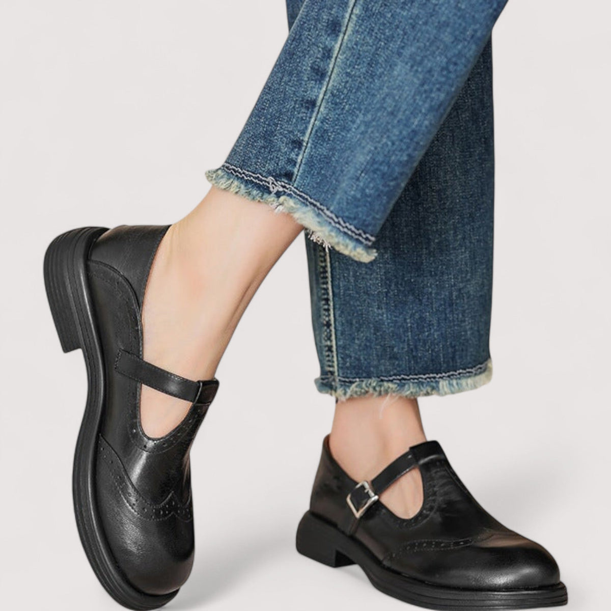 Annika | Comfort Mary Jane Flats – Black