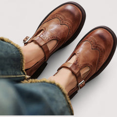 Annika | Comfort Mary Jane Flats – Brown