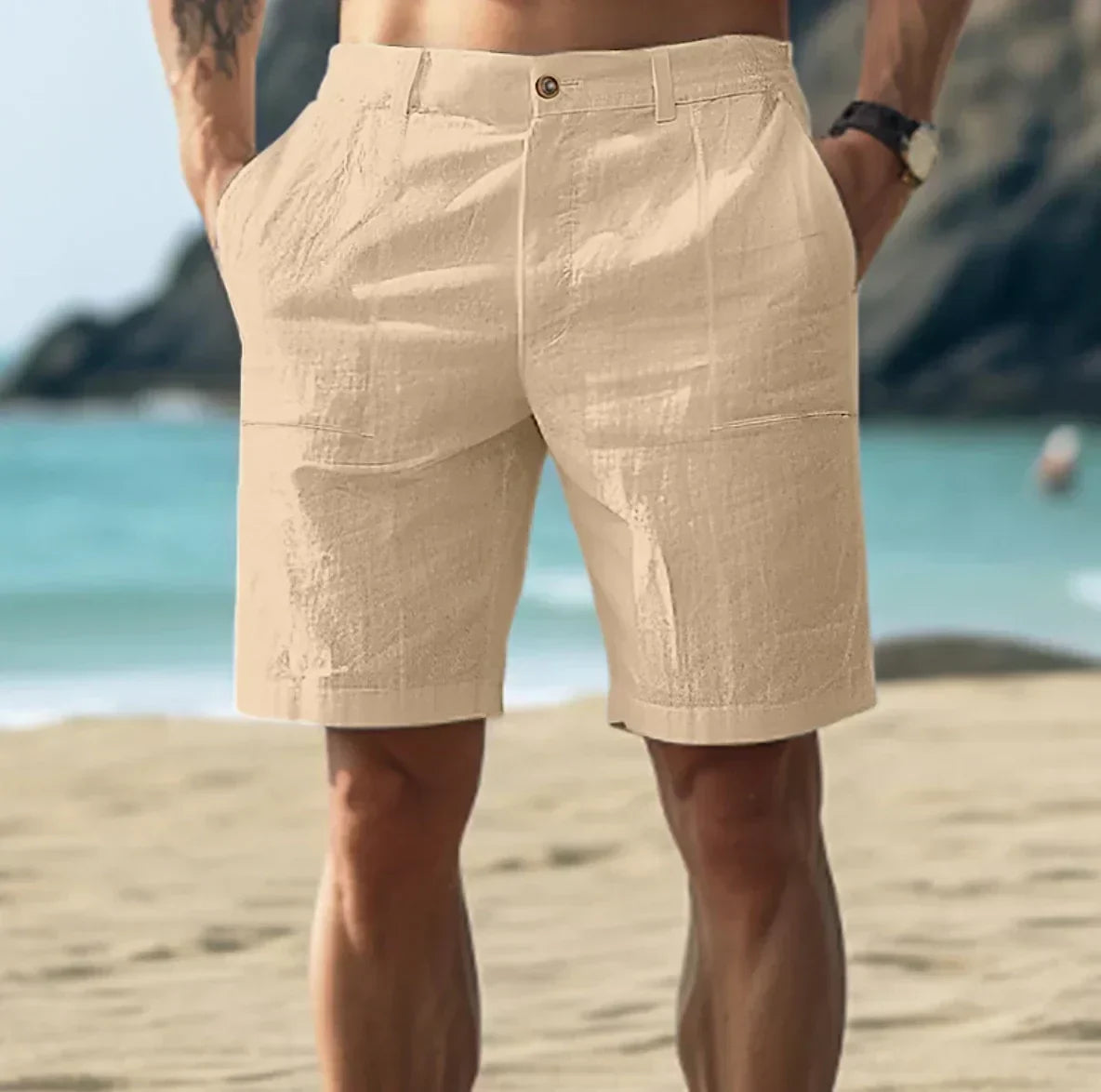 Jarrah | Linen Shorts with Button Fly