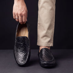 Orson | Grained Leather Laceless Moccasins