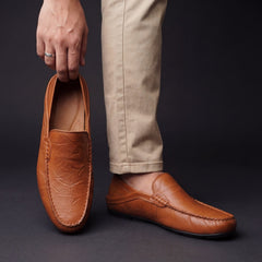 Orson | Grained Leather Laceless Moccasins