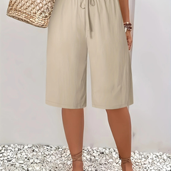 Cosima | Elegant High Waist Shorts – Beige