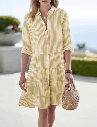 Katja | Breezy Striped Beach Dress – Yellow