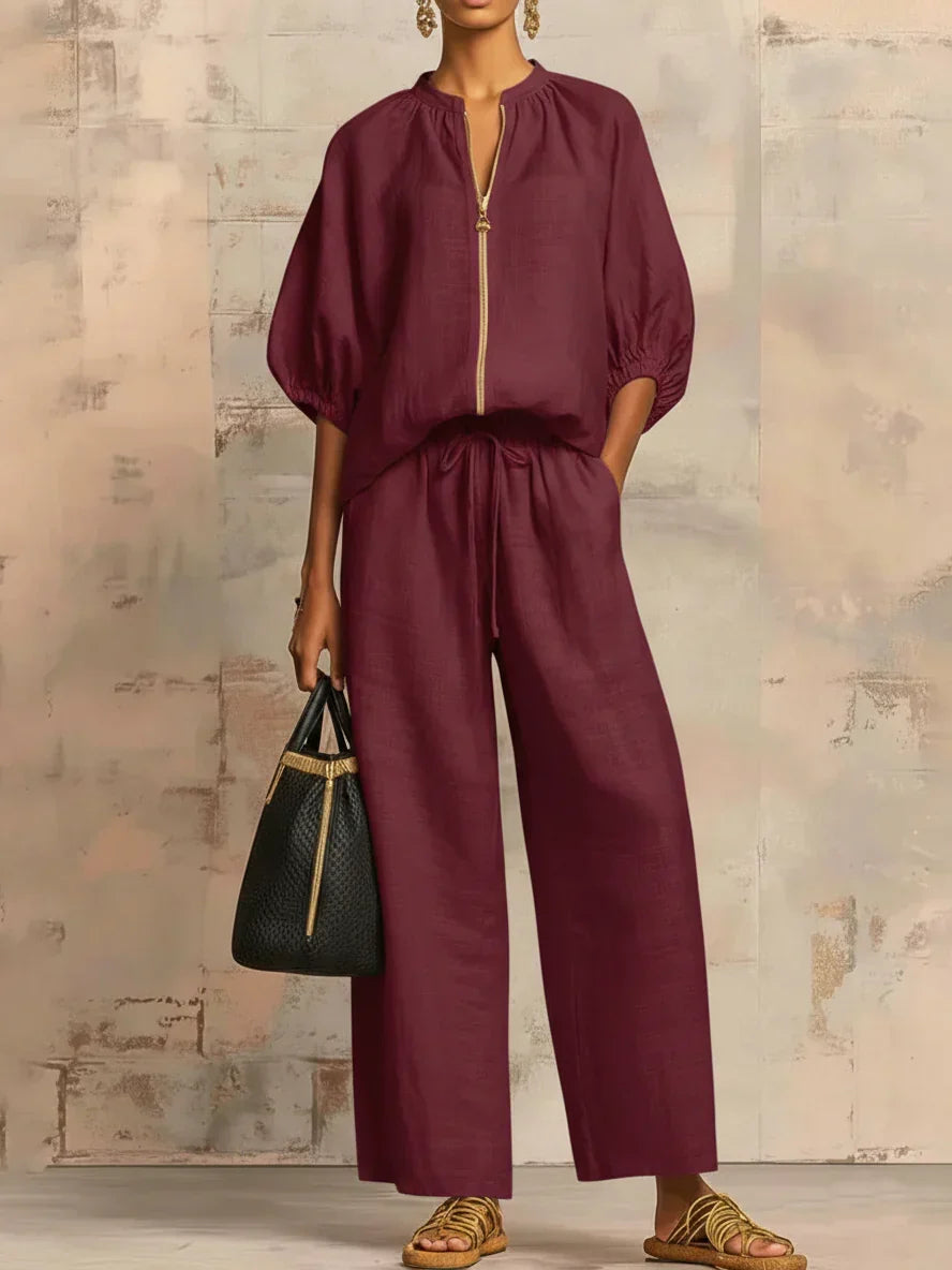 Freya | Shirt and Wide Leg Pant Set