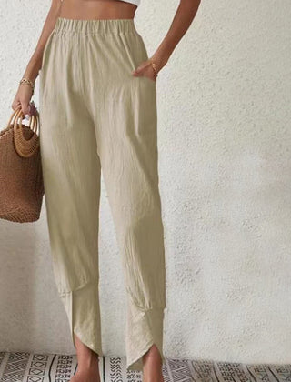 Sylvie | Women's Pants with Split Hem – Khaki