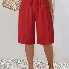 Cosima | Elegant High Waist Shorts – Red