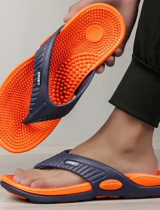 Everett | Men's Acupressure Massage Flip-Flops – Orange