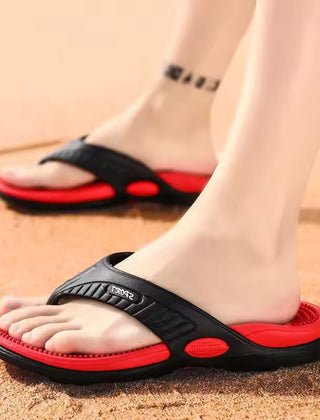 Everett | Men's Acupressure Massage Flip-Flops – Red