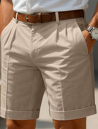 Vaughn | Pleated Front Summer Shorts – Khaki