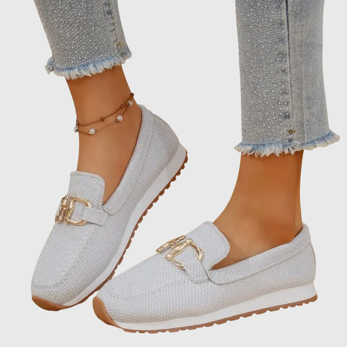 Margaux | Mesh Loafer Sneakers with Lug Sole