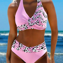 Delphine | Criss Cross Bikini with High Waist – Pink