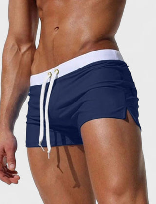 Emmett | Quick-Dry Drawstring Swim Shorts – Blue
