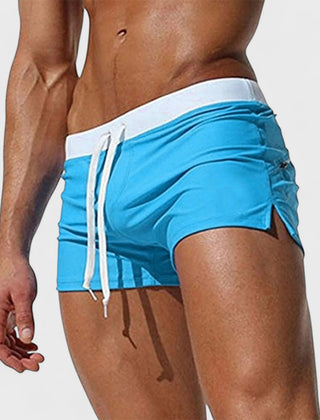 Emmett | Quick-Dry Drawstring Swim Shorts – Light Blue