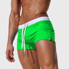 Emmett | Quick-Dry Drawstring Swim Shorts – Green