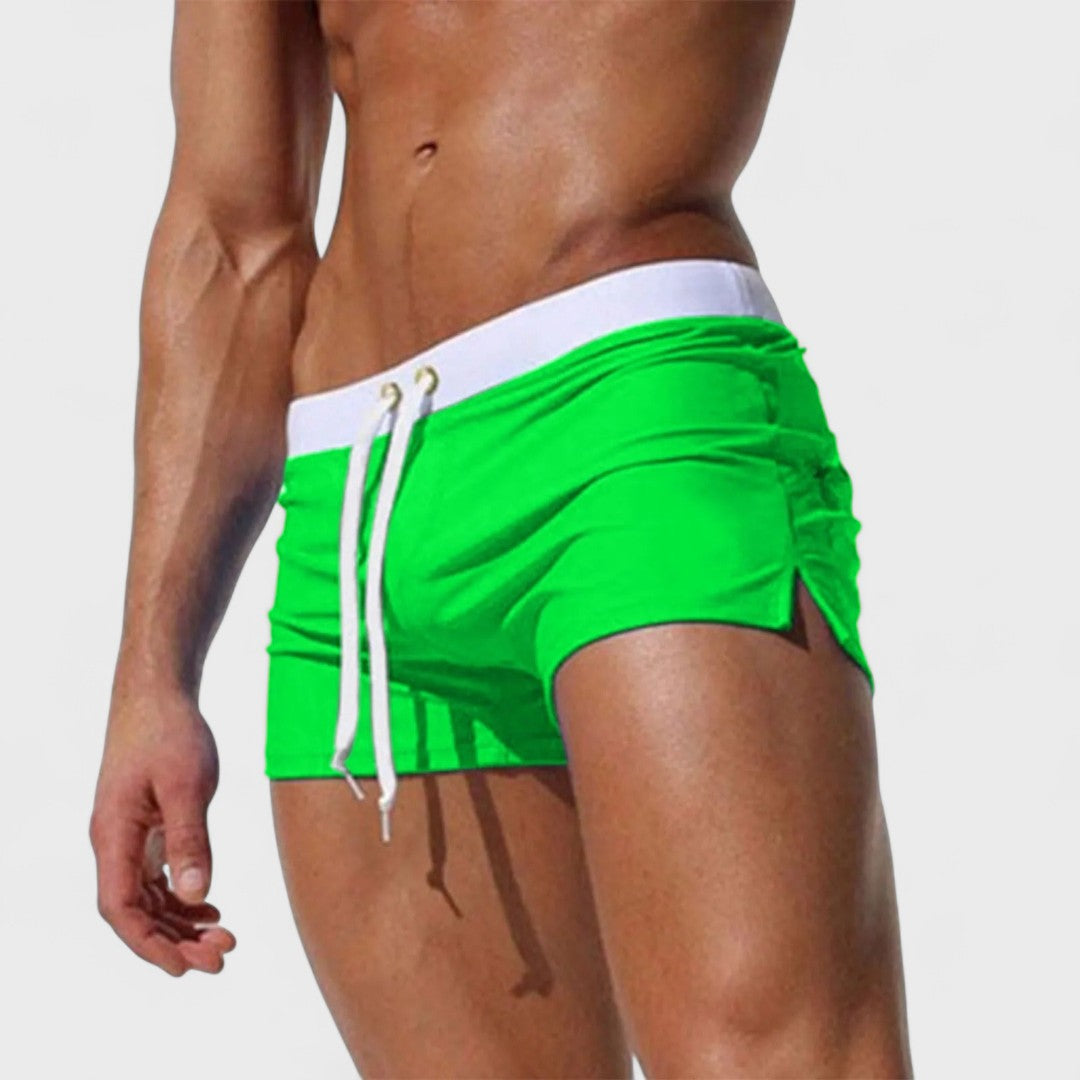 Emmett | Quick-Dry Drawstring Swim Shorts – Green