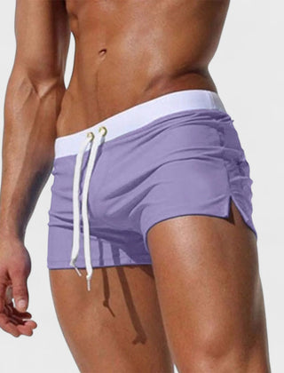 Emmett | Quick-Dry Drawstring Swim Shorts – Purple