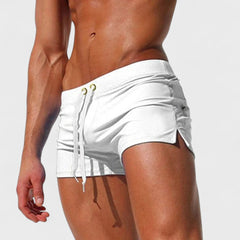Emmett | Quick-Dry Drawstring Swim Shorts – White