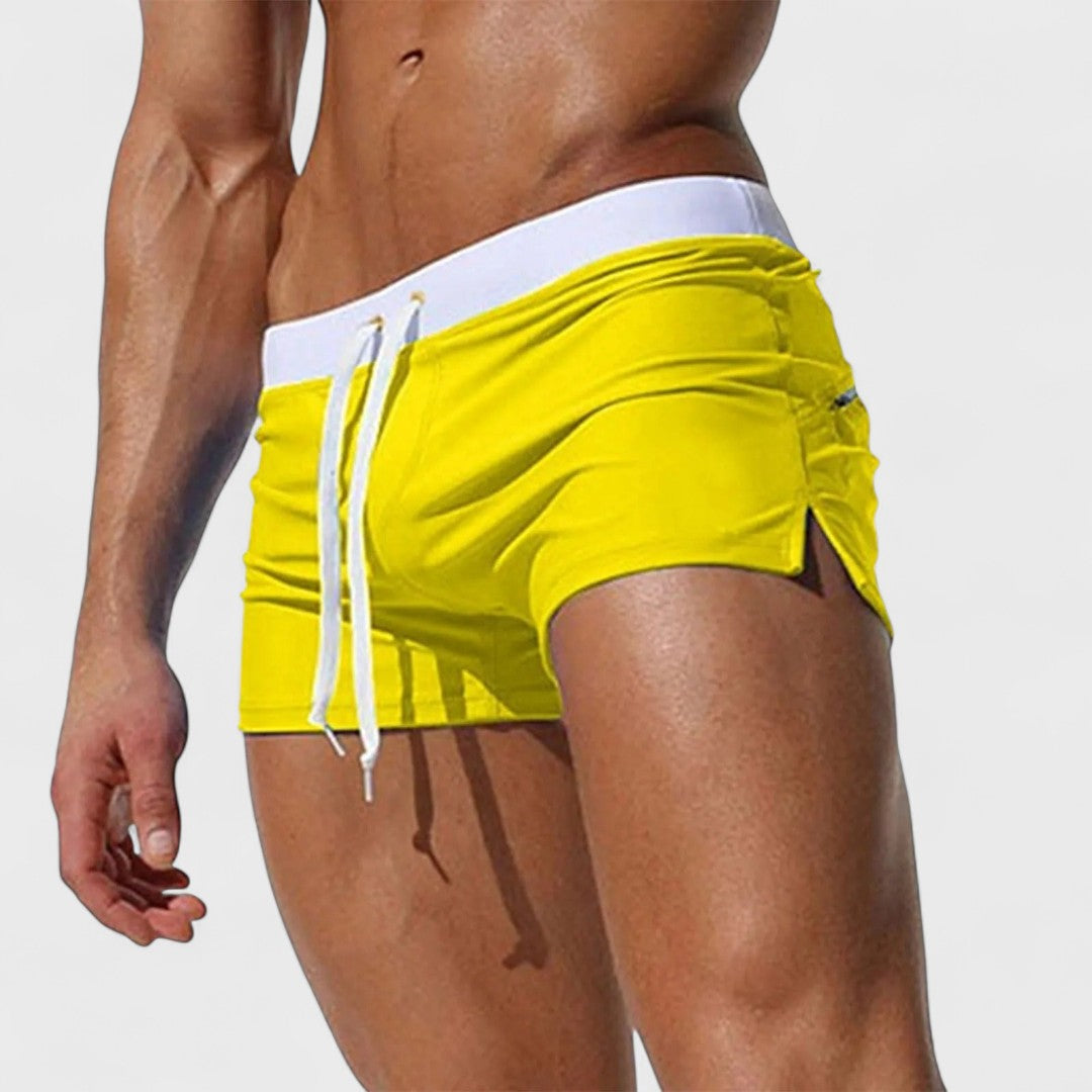 Emmett | Quick-Dry Drawstring Swim Shorts – Yellow