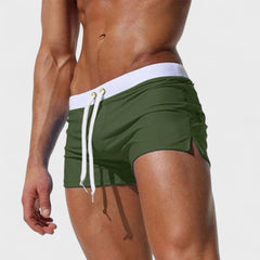 Emmett | Quick-Dry Drawstring Swim Shorts – Dark Green
