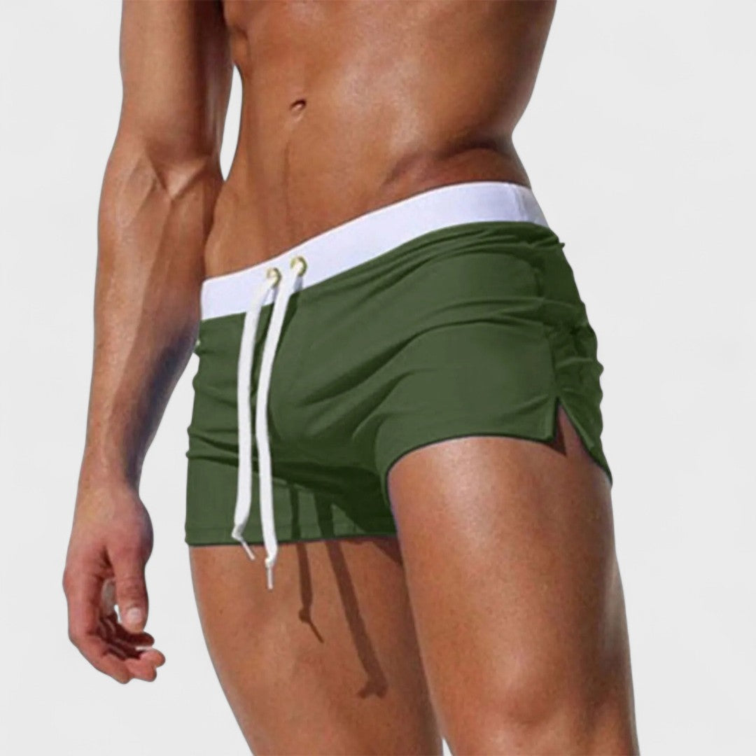 Emmett | Quick-Dry Drawstring Swim Shorts – Dark Green
