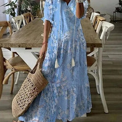 Lavinia | Boho Dress with Flattering Fit – Light Blue