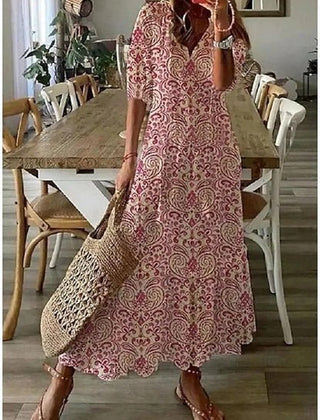 Lavinia | Boho Dress with Flattering Fit – Red