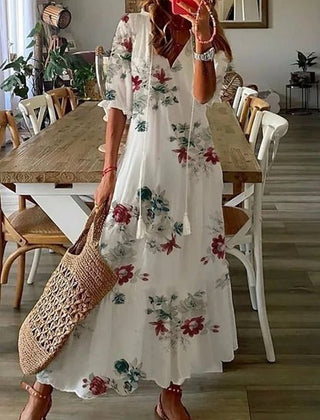 Lavinia | Boho Dress with Flattering Fit – White