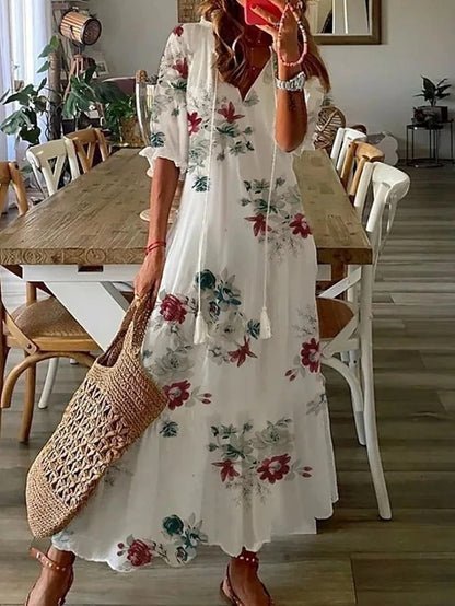 Lavinia | Boho Dress with Flattering Fit – White