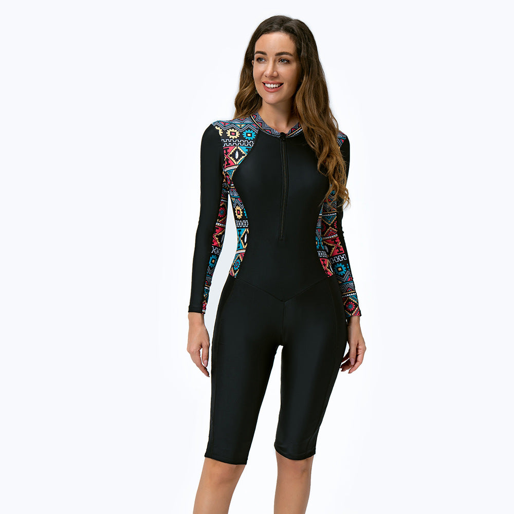 Marlee | Women's Long Sleeve Swimsuit with Front Zip