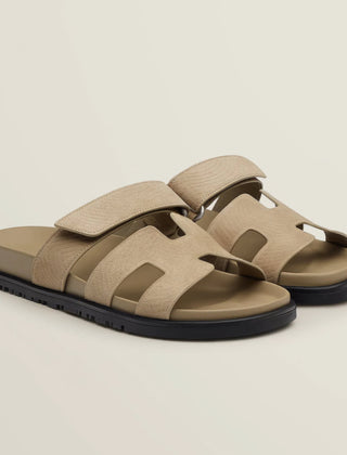 Tallulah | Cut-Out Flat Slip-On Sandals – Beige