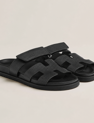 Tallulah | Cut-Out Flat Slip-On Sandals – Black